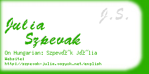 julia szpevak business card